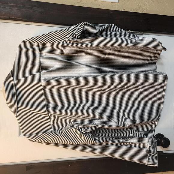 Calvin Klein Women's Striped Lace-Up Blouse- Size 0X - Picture 6 of 9